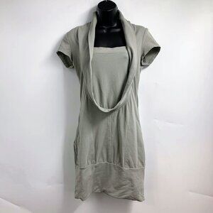 Prairie Underground Women's Deep Cowl Neck Short Sleeve Sweatshirt Dress Size S